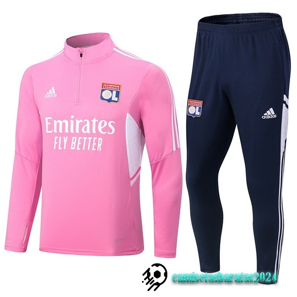 Replicas Conjunto Completo Sudadera Entrenamiento Lyon 2022 2023 Rosa Azul