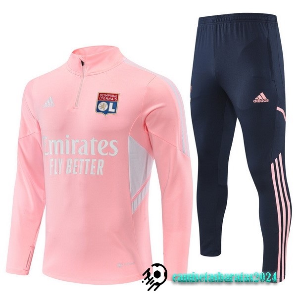 Replicas Conjunto Completo Sudadera Entrenamiento Lyon 2022 2023 Rosa Negro