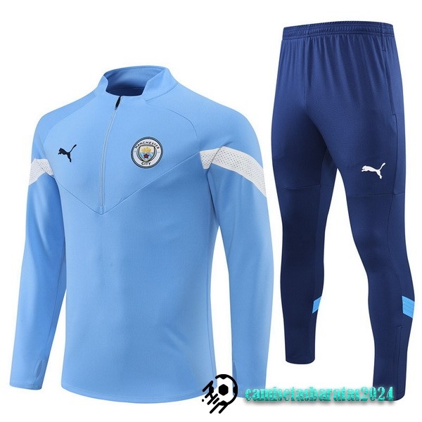 Replicas Conjunto Completo Sudadera Entrenamiento Manchester City 2022 2023 Azul