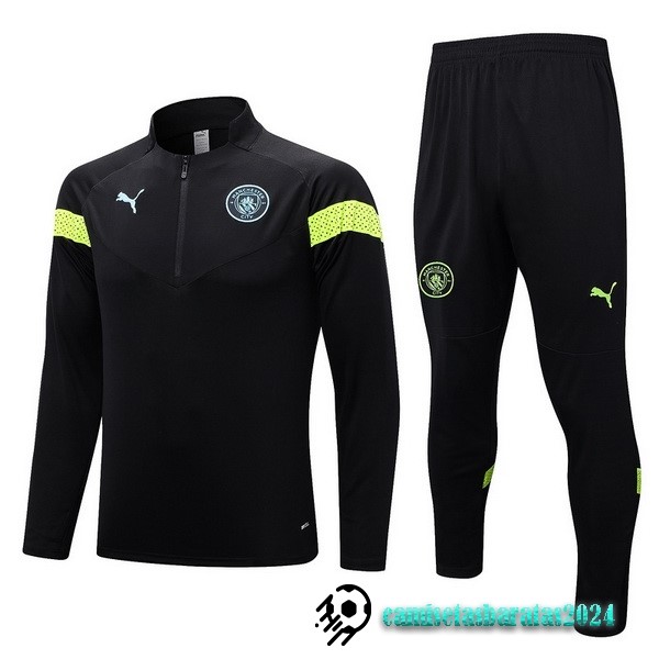 Replicas Conjunto Completo Sudadera Entrenamiento Manchester City 2022 2023 Negro