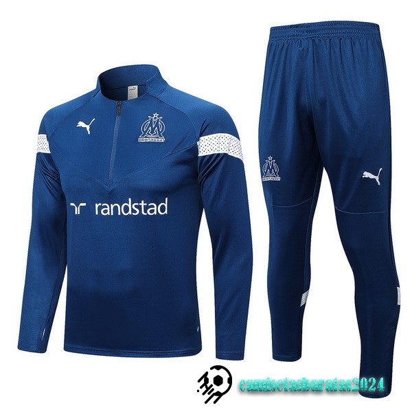 Replicas Conjunto Completo Sudadera Entrenamiento Marsella 2022 2023 Azul Marino Blanco