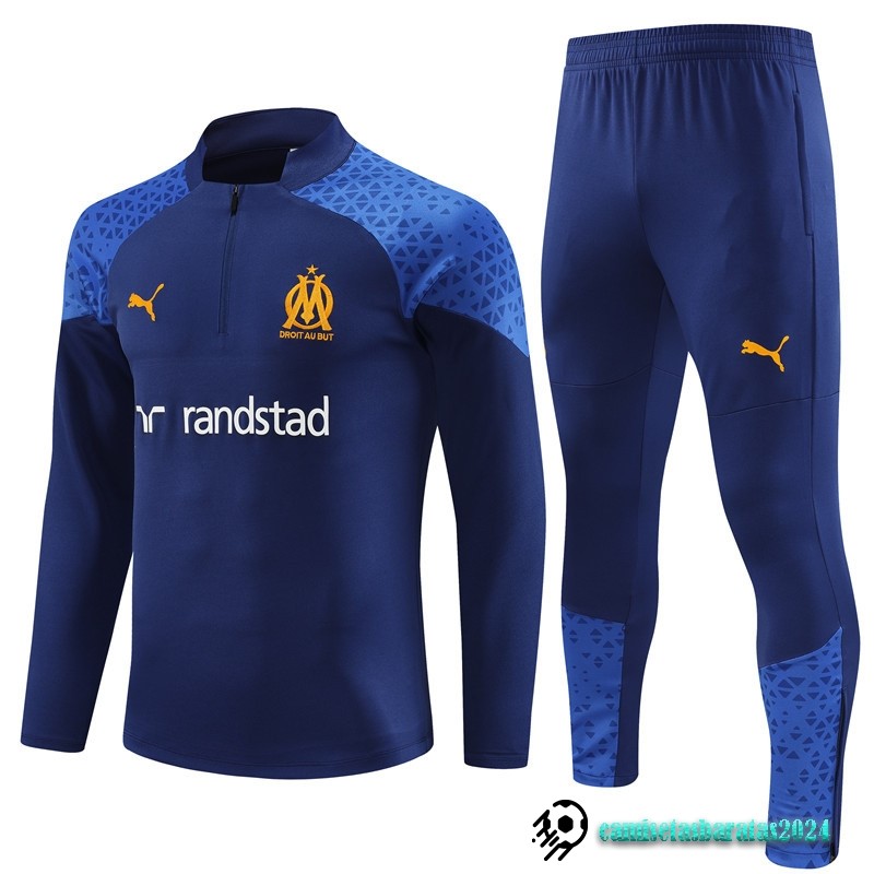 Replicas Conjunto Completo Sudadera Entrenamiento Marsella 2023 2024 Azul Marino