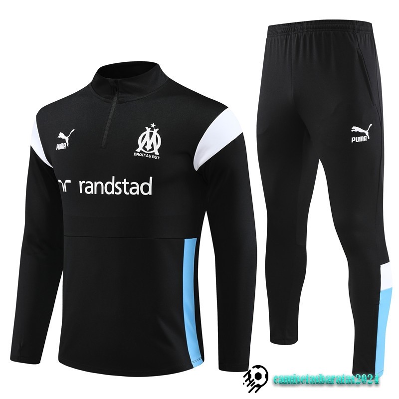 Replicas Conjunto Completo Sudadera Entrenamiento Marsella 2023 2024 Negro Blanco