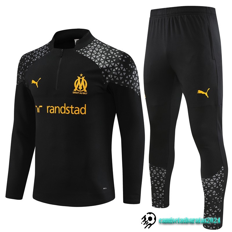 Replicas Conjunto Completo Sudadera Entrenamiento Marsella 2023 2024 Negro Gris