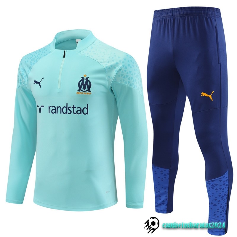 Replicas Conjunto Completo Sudadera Entrenamiento Marsella 2023 2024 Verde Azul