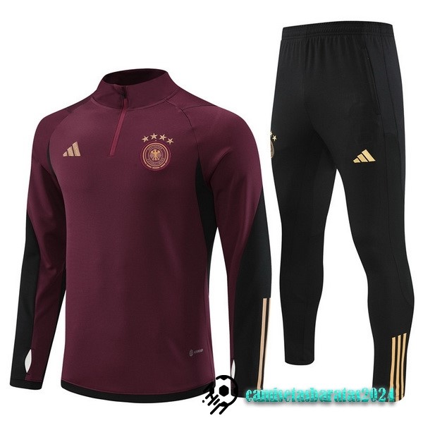 Replicas Conjunto Completo Sudadera Entrenamiento Niños Alemania 2022 Borgona I Negro