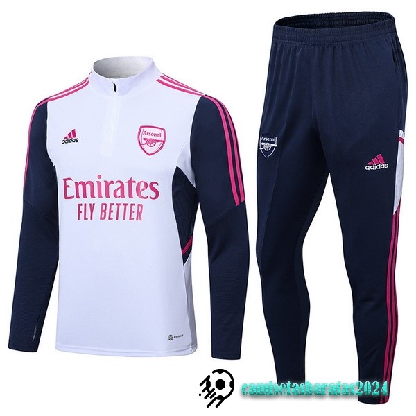 Replicas Conjunto Completo Sudadera Entrenamiento Niños Arsenal 2022 2023 Blanco Azul Marino