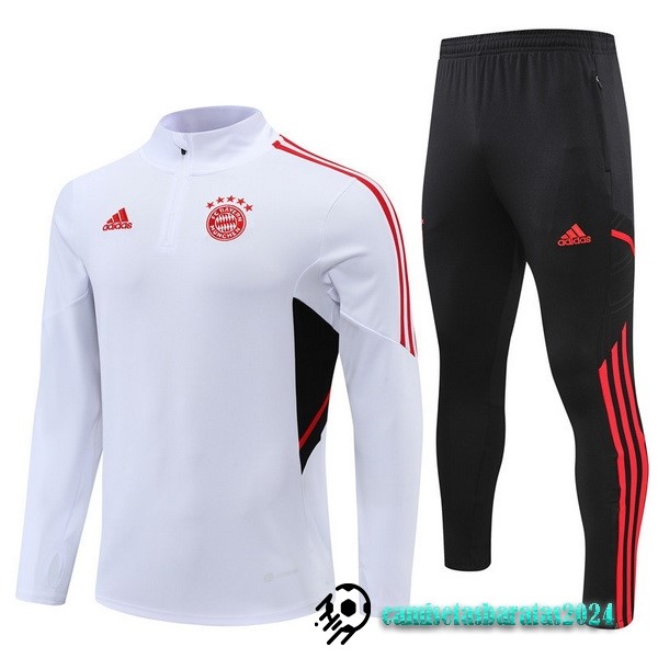 Replicas Conjunto Completo Sudadera Entrenamiento Niños Bayern Múnich 2022 2023 Blanco Negro Rojo