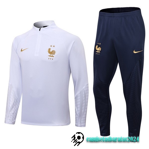 Replicas Conjunto Completo Sudadera Entrenamiento Niños Francia 2022 Blanco