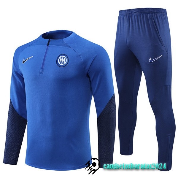 Replicas Conjunto Completo Sudadera Entrenamiento Niños Inter Milán 2022 2023 I Azul