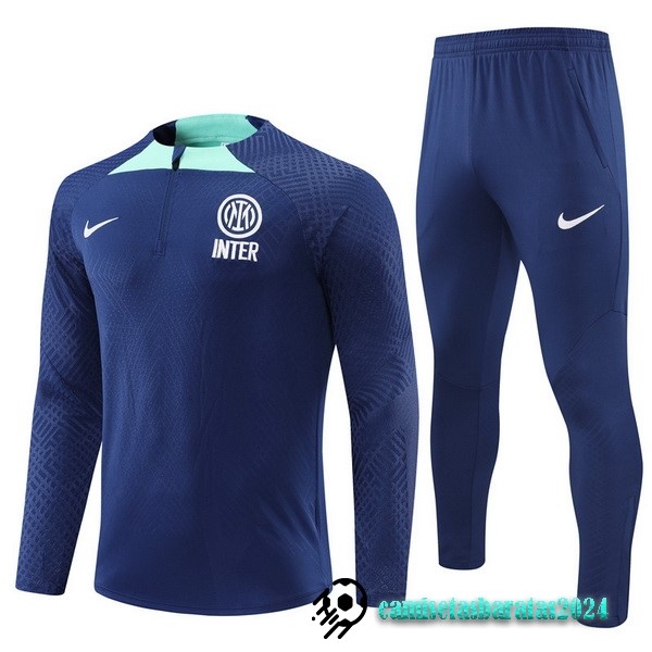 Replicas Conjunto Completo Sudadera Entrenamiento Niños Jugadores Inter Milán 2022 2023 Azul