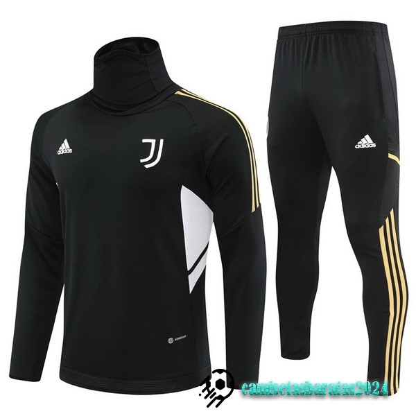 Replicas Conjunto Completo Sudadera Entrenamiento Niños Juventus 2022 2023 Negro Blanco