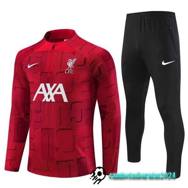 Replicas Conjunto Completo Sudadera Entrenamiento Niños Liverpool 2022 2023 Rojo I Negro