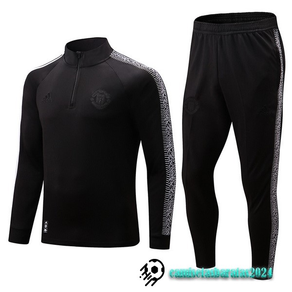 Replicas Conjunto Completo Sudadera Entrenamiento Niños Manchester United 2022 2023 I Negro