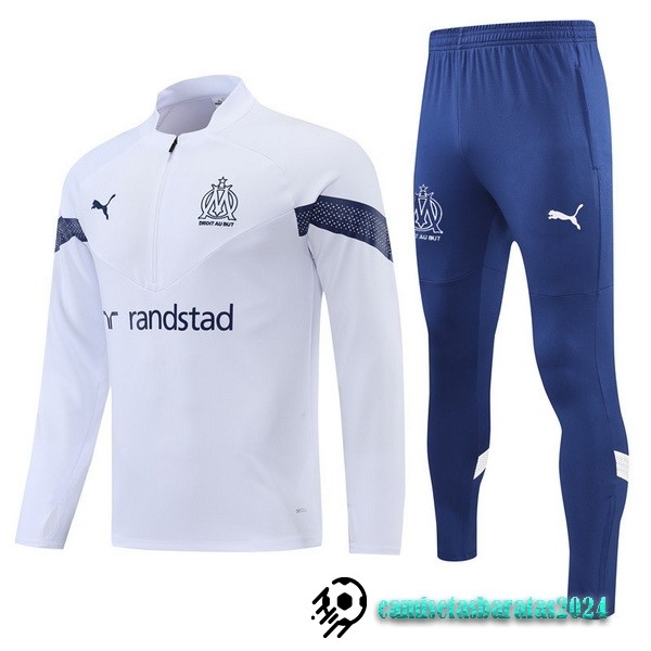 Replicas Conjunto Completo Sudadera Entrenamiento Niños Marsella 2022 2023 Blanco Azul