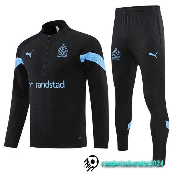 Replicas Conjunto Completo Sudadera Entrenamiento Niños Marsella 2022 2023 Negro Azul