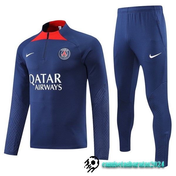 Replicas Conjunto Completo Sudadera Entrenamiento Niños Paris Saint Germain 2022 2023 Azul Rojo