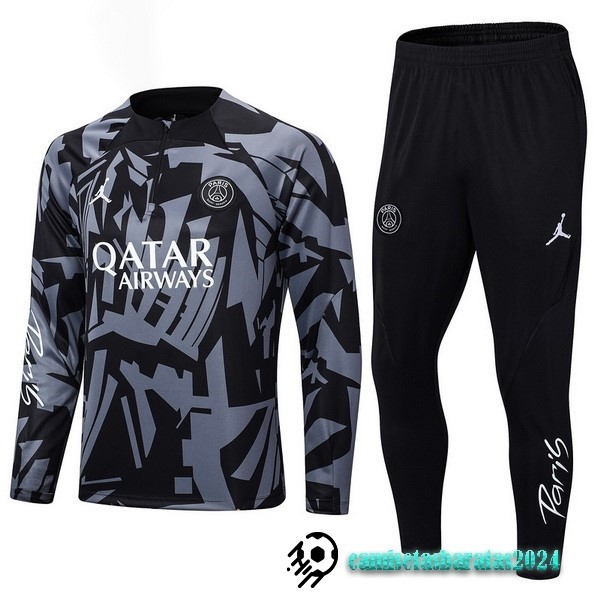 Replicas Conjunto Completo Sudadera Entrenamiento Niños Paris Saint Germain 2022 2023 Gris Negro