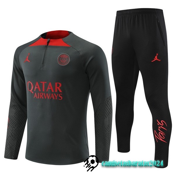 Replicas Conjunto Completo Sudadera Entrenamiento Niños Paris Saint Germain 2022 2023 Gris Negro Rojo