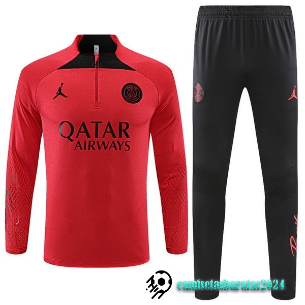 Replicas Conjunto Completo Sudadera Entrenamiento Niños Paris Saint Germain 2022 2023 Rojo Negro