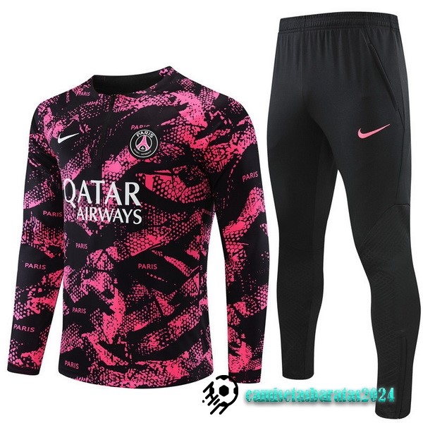 Replicas Conjunto Completo Sudadera Entrenamiento Niños Paris Saint Germain 2022 2023 Rosa Negro