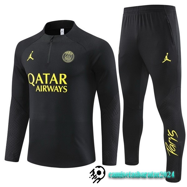 Replicas Conjunto Completo Sudadera Entrenamiento Niños Paris Saint Germain 2023 2024 Negro Amarillo