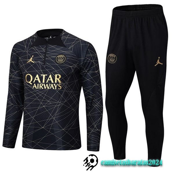 Replicas Conjunto Completo Sudadera Entrenamiento Niños Paris Saint Germain 2023 2024 Negro III Amarillo