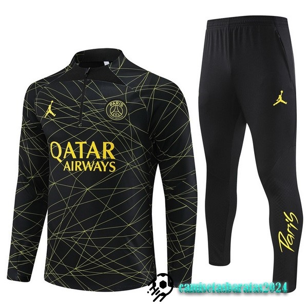 Replicas Conjunto Completo Sudadera Entrenamiento Niños Paris Saint Germain 2023 2024 Negro II Amarillo