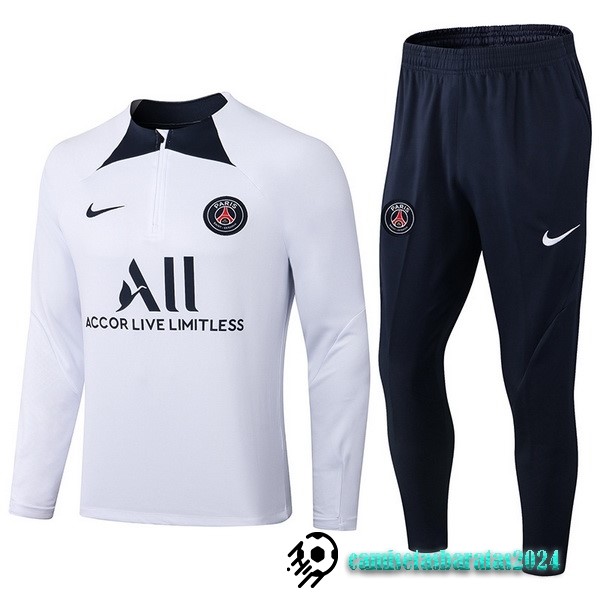 Replicas Conjunto Completo Sudadera Entrenamiento Paris Saint Germain 2022 2023 Blanco Negro