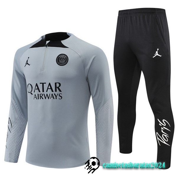 Replicas Conjunto Completo Sudadera Entrenamiento Paris Saint Germain 2022 2023 Gris Negro