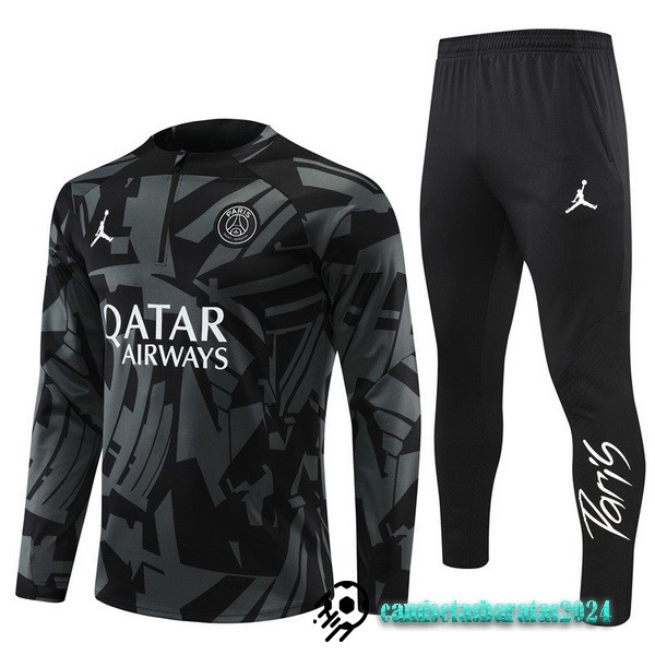 Replicas Conjunto Completo Sudadera Entrenamiento Paris Saint Germain 2022 2023 Negro Gris