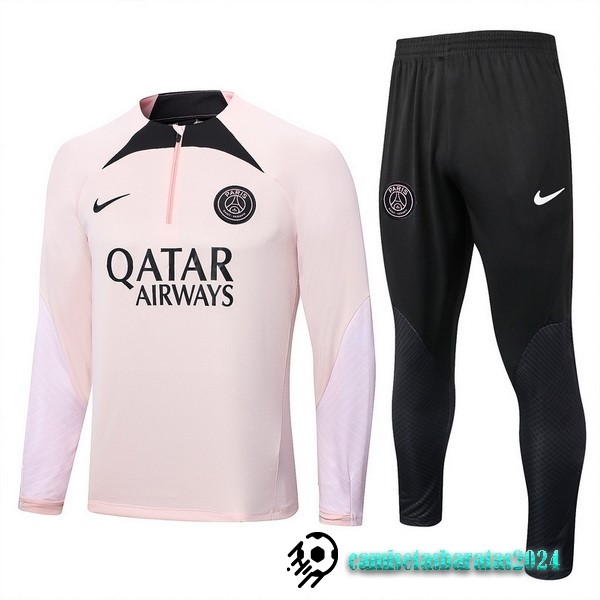 Replicas Conjunto Completo Sudadera Entrenamiento Paris Saint Germain 2022 2023 Rosa Negro