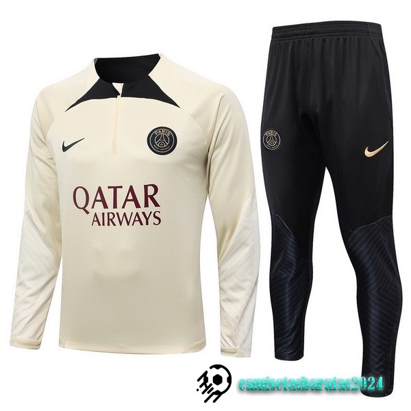 Replicas Conjunto Completo Sudadera Entrenamiento Paris Saint Germain 2023 2024 Amarillo Negro