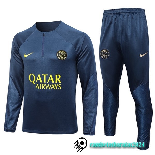 Replicas Conjunto Completo Sudadera Entrenamiento Paris Saint Germain 2023 2024 Azul Marino