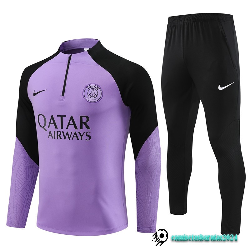 Replicas Conjunto Completo Sudadera Entrenamiento Paris Saint Germain 2023 2024 Purpura Negro