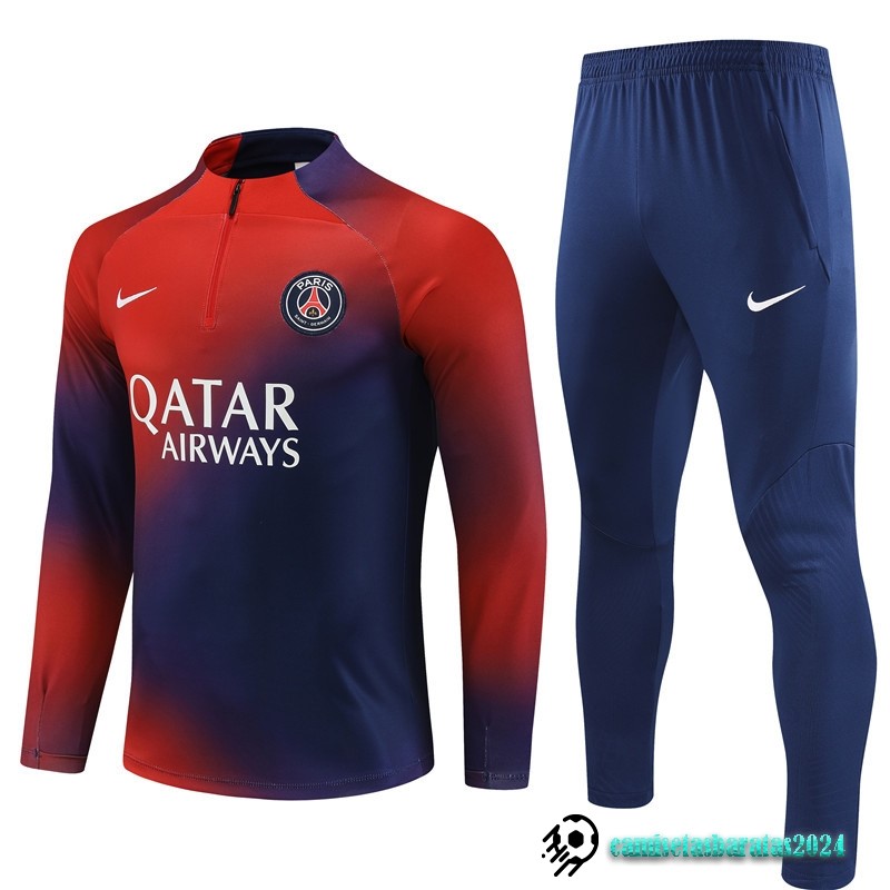 Replicas Conjunto Completo Sudadera Entrenamiento Paris Saint Germain Niños 2023 2024 Rojo Azul Marino