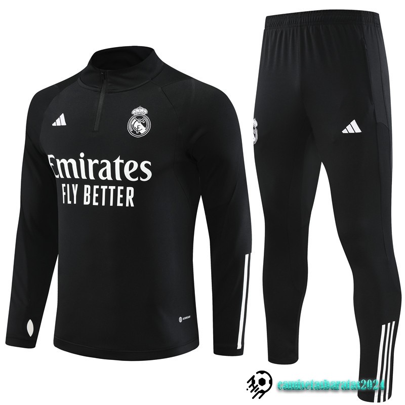 Replicas Conjunto Completo Sudadera Entrenamiento Real Madrid 2023 2024 Negro