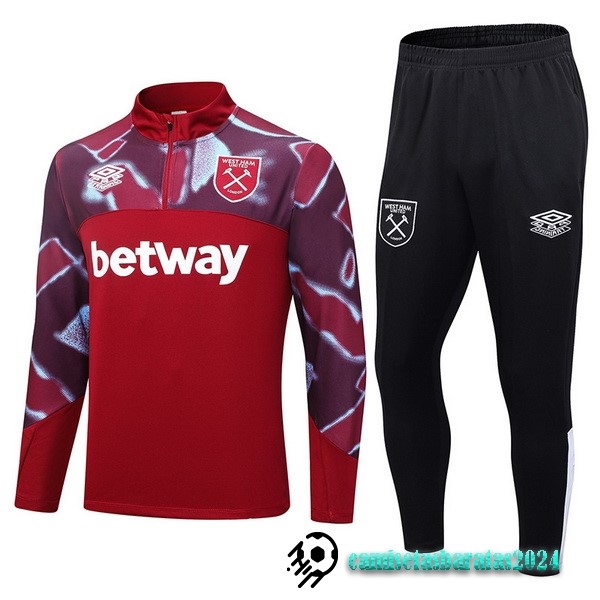 Replicas Conjunto Completo Sudadera Entrenamiento West Ham United 2022 2023 Rojo Negro