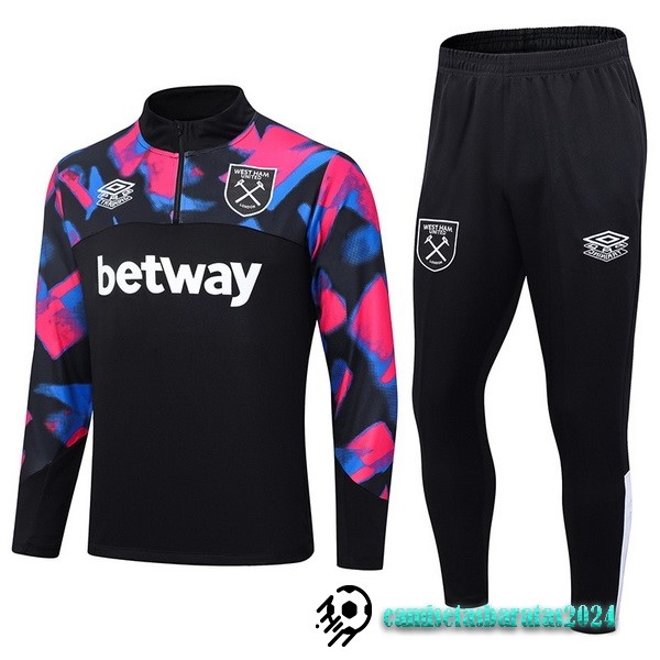 Replicas Conjunto Completo Sudadera Entrenamiento West Ham United 2022 2023 Rosa Negro