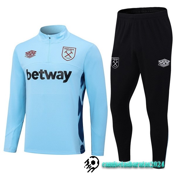 Replicas Conjunto Completo Sudadera Entrenamiento West Ham United 2023 2024 Azul Negro