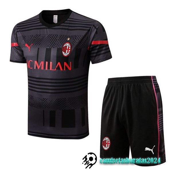 Replicas Entrenamiento Conjunto Completo AC Milan 2022 2023 Gris Negro