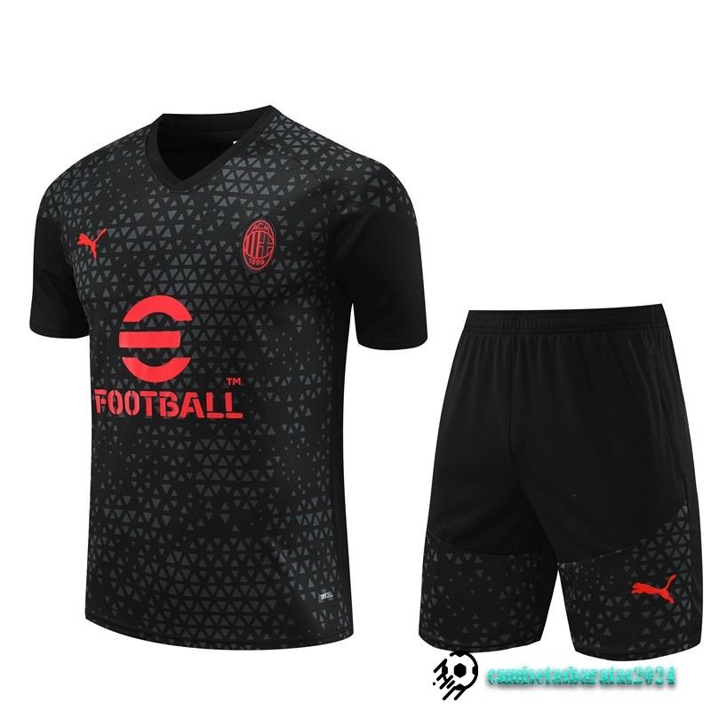 Replicas Entrenamiento Conjunto Completo AC Milan 2023 2024 Negro I Rojo