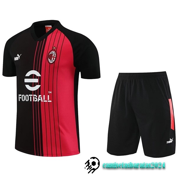 Replicas Entrenamiento Conjunto Completo AC Milan 2023 2024 Negro Rojo