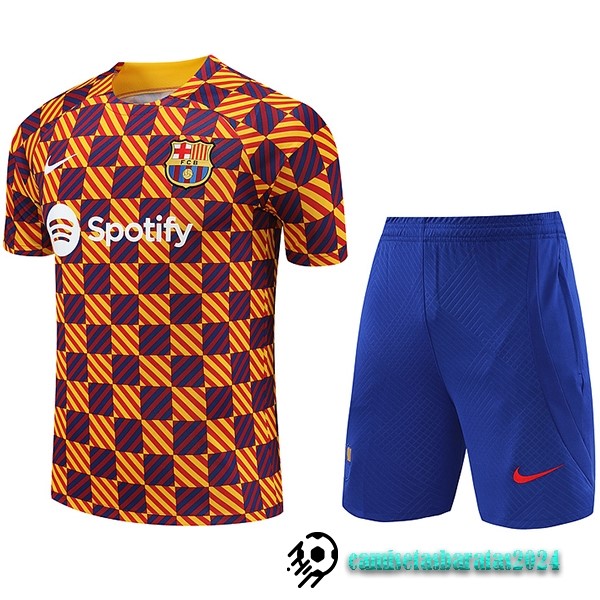 Replicas Entrenamiento Conjunto Completo Barcelona 2023 2024 Naranja I Azul