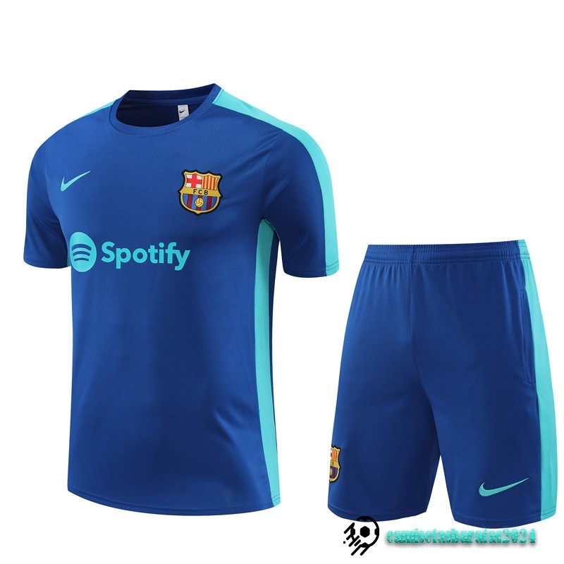 Replicas Entrenamiento Conjunto Completo Barcelona Niños 2023 2024 Azul Verde