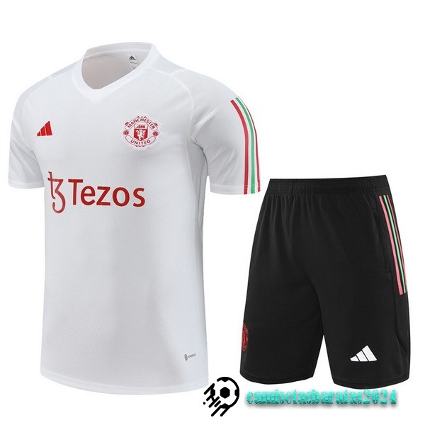 Replicas Entrenamiento Conjunto Completo Manchester United 2022 2023 Blanco I Negro