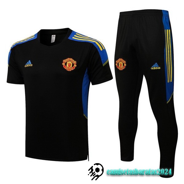 Replicas Entrenamiento Conjunto Completo Manchester United 2022 2023 Negro Azul Amarillo