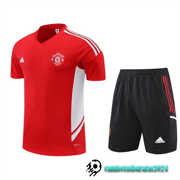 Replicas Entrenamiento Conjunto Completo Manchester United 2022 2023 Rojo III Negro