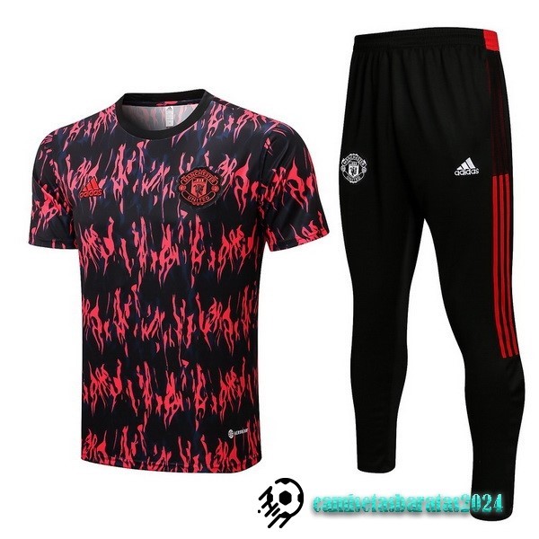 Replicas Entrenamiento Conjunto Completo Manchester United 2022 2023 Rojo Negro