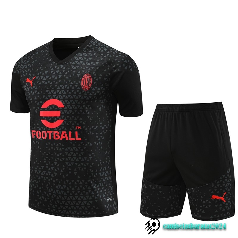 Replicas Entrenamiento Conjunto Completo Niños AC Milan 2023 2024 Negro I Rojo